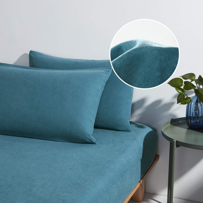 HAPPYMOON Microfiber Pillowcases Standard with Zipper Set of 2 - Breathable Zippered Pillow Covers for Hair and Skin, Soft Brushed Pillow Cases 2 Pack, 20 x 26 Inches, Teal - Image 5